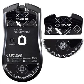 immoenuc Glass Mouse Skates for Razer Viper V3 Pro Mouse Feet Pads Smooth Durable Slim 2.5D Curved Edge Game Mouse Accessories (Printing Pattern)