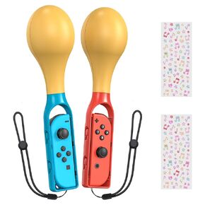 مقبض يد بمطرقة رملية لجهاز نينتندو سويتش/سويتش OLED، مقابض مقبض وحدة التحكم في الألعاب مع أشرطة معصم وملصقين لجهاز Switch Joycon، وSamba de Amigo Sport Game Accessories in Kuwait