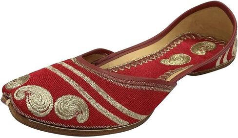Red Punjabi Jutti Mojari Shoes for Women,Indian Shoes Ethnic Sandals Jootis Bohemian Shoes Khussa Jutti in Saudi Arabia