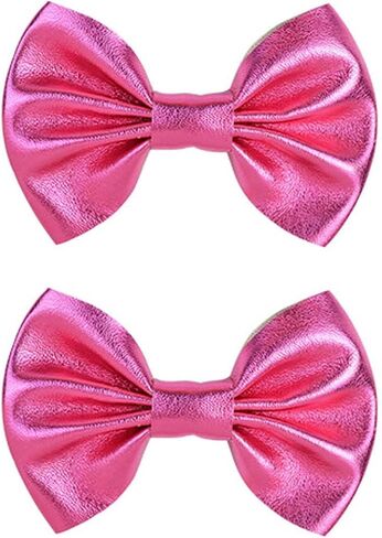 Baby Girls Hair Bow Clip Candy Color Bronzing Alligator Bow Hair Clip Hair Accessories for Little Girls Kids Toddlers ZFJ40 (Silver) in Saudi Arabia