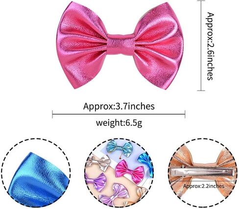Baby Girls Hair Bow Clip Candy Color Bronzing Alligator Bow Hair Clip Hair Accessories for Little Girls Kids Toddlers ZFJ40 (Silver) in Saudi Arabia