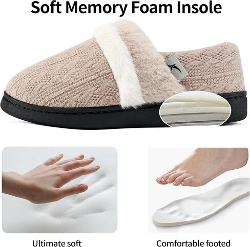 Women Slippers Fuzzy Ladies Shoes: Warm House Slippers for Indoor Outdoor in Saudi Arabia