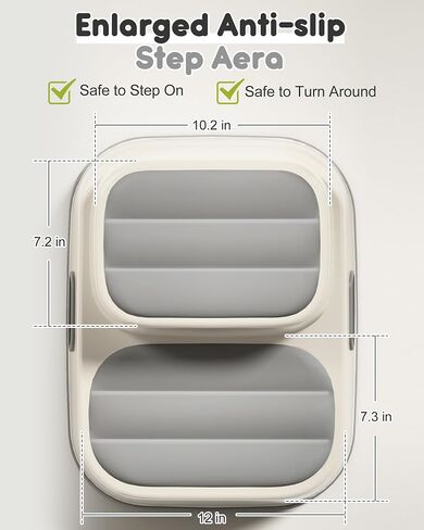Toddler Step Stool for Bathroom Sink, Upgrade Non-Silp 2 Step Stool for Kids with Enlarged Step Area, Kids Step Stool for Bathroom, Kitchen Helper Potty Training Step Stool (Gray 2-Pack) in Saudi Arabia