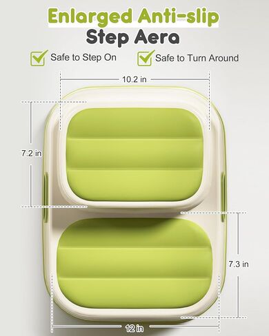 Toddler Step Stool for Bathroom Sink, Upgrade Non-Silp 2 Step Stool for Kids with Enlarged Step Area, Kids Step Stool for Bathroom, Kitchen Helper Potty Training Step Stool (Gray 2-Pack) in Saudi Arabia