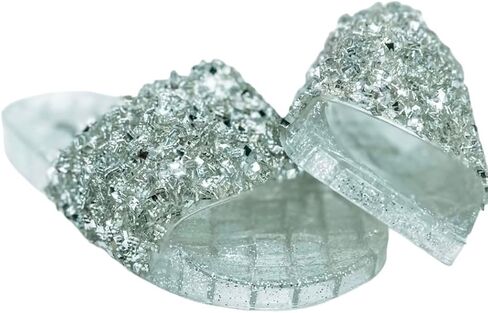 Women's Summer Flip Flops Open Toe Jelly Sandals Silver Rhinestone Glitter Slides Sandals in Saudi Arabia