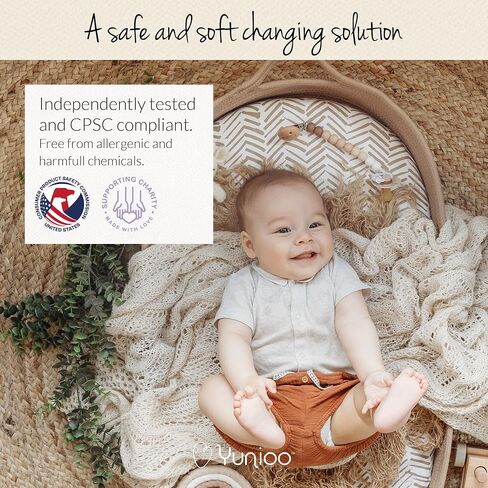 XL Reinforced Baby Changing Basket with Extra Travel Diaper pad, Foldable Baby Changing Pad with Water Repellent Cover, Cotton Rope Baby Basket, Changing Table Topper for Dresser (Brown) in Kuwait