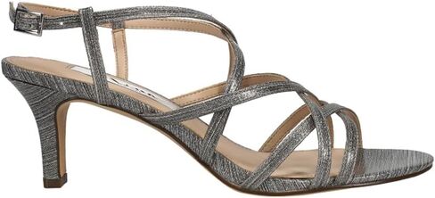 صندل سهرة نسائي من Nina Neptune Metallic بكعب متوسط ​​2-3 بوصة - فضي - مقاس 8.5 واط in Kuwait