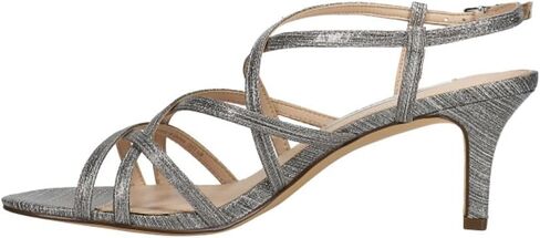 صندل سهرة نسائي من Nina Neptune Metallic بكعب متوسط ​​2-3 بوصة - فضي - مقاس 8.5 واط in Kuwait