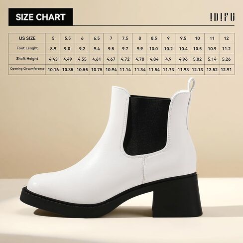IDIFU IN2 Chelsea Boots Women Ankle Boots for Women Low Chunky Block Heel Short Square Toe Boots Fall Comfortable Fashion Casual Cute Work Office Dress Booties Slip On Classic Elastic Heeled Boots in Saudi Arabia