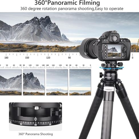 ARTCISE Leveling Base Tripod Leveling Head + Panoramic Pan Kit Aluminum Alloy Fast Leveling Tripod Head +15°/-15° Tilt Range 360° Panoramic Shooting Plate Maximum Load Capacity 22lbs in Saudi Arabia