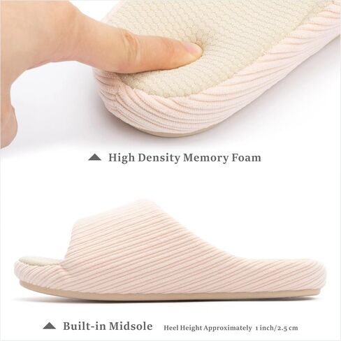 Chantomoo Womens Slipper Memory Foam Slippers Comfy House Slippers Rubber Sole Bedroom Cozy Indoor Outdoor Home Slipper Slides in Saudi Arabia