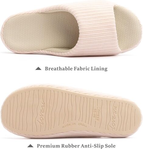 Chantomoo Womens Slipper Memory Foam Slippers Comfy House Slippers Rubber Sole Bedroom Cozy Indoor Outdoor Home Slipper Slides in Saudi Arabia