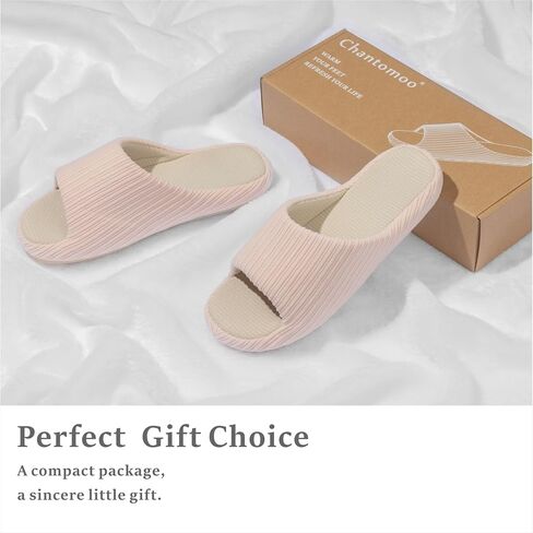 Chantomoo Womens Slipper Memory Foam Slippers Comfy House Slippers Rubber Sole Bedroom Cozy Indoor Outdoor Home Slipper Slides in Saudi Arabia