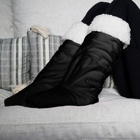 THE COMFY For Your Feet | Soft Sherpa Lined Slipper Socks from Shark Tank, Double Layered Non-Skid Sock with Grippers, Booties for Women & Men, Warm and Cozy Gifts in Saudi Arabia