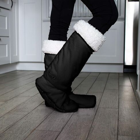 THE COMFY For Your Feet | Soft Sherpa Lined Slipper Socks from Shark Tank, Double Layered Non-Skid Sock with Grippers, Booties for Women & Men, Warm and Cozy Gifts in Saudi Arabia