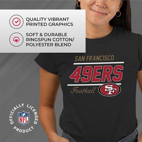 Team Fan Apparel NFL Gameday Women's Relaxed Fit T-Shirt - Rib Neck Contour - Tagless Short Sleeve Tee - Stay Cool & Stylish (Tampa Bay Buccaneers - Black, Womens X-Large) in Saudi Arabia