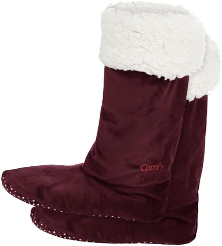 THE COMFY For Your Feet | Soft Sherpa Lined Slipper Socks from Shark Tank, Double Layered Non-Skid Sock with Grippers, Booties for Women & Men, Warm and Cozy Gifts in Saudi Arabia