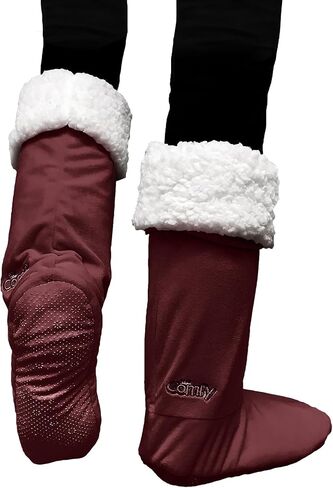 THE COMFY For Your Feet | Soft Sherpa Lined Slipper Socks from Shark Tank, Double Layered Non-Skid Sock with Grippers, Booties for Women & Men, Warm and Cozy Gifts in Saudi Arabia