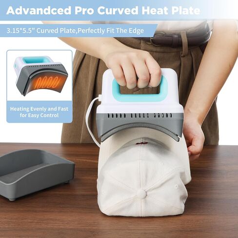 XDOVET Heat Press Machine with Controller - Mini Heat Press Machine for T-shirts and Caps, Flat and Curved Heating Plate, Safty Base, Hat Press Machine for Patches, Sublimation, Heat Transfer Projects in Saudi Arabia