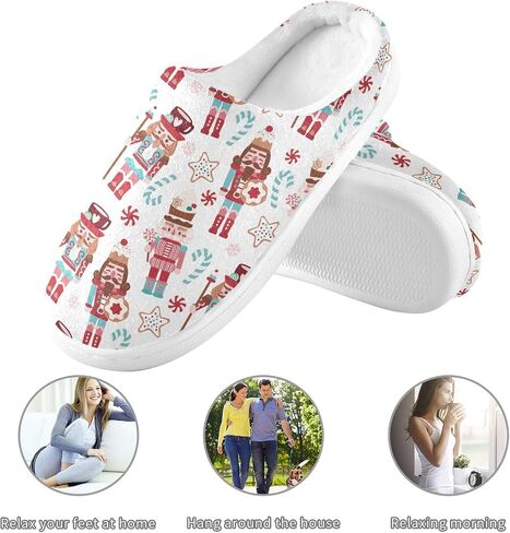 Women's and Men's Fuzzy House Slippers Cozy Memory Foam Slippers Indoor Outdoor Warm Nonslip Family Slippers in Saudi Arabia