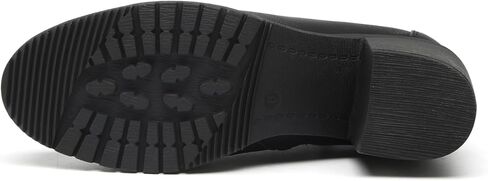 حذاء نسائي من TYNDALL بكعب مكتنز حذاء الكاحل أنيق بكعب عالٍ برباط وسحاب جانبي للفتيات حذاء نسائي أسود in Kuwait