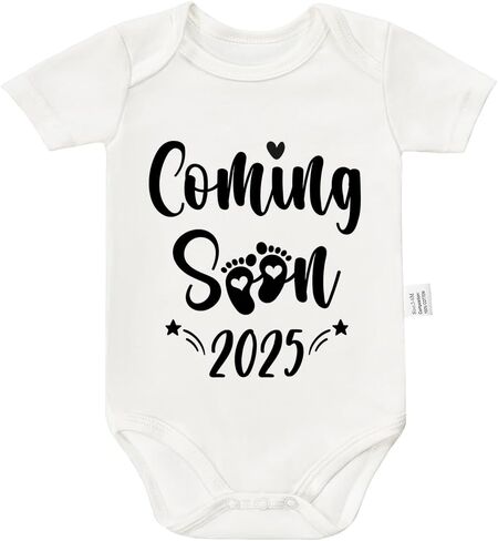 Newborn Announcement Coming Soon 2025 Bodysuits, Gender Neutral Baby Clothes Cotton Romper Short Sleeve 0-24 Months in Saudi Arabia