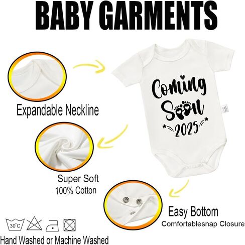 Newborn Announcement Coming Soon 2025 Bodysuits, Gender Neutral Baby Clothes Cotton Romper Short Sleeve 0-24 Months in Saudi Arabia