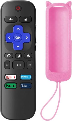 3 Pack Soft Silicone Case with 2 Pack Replacement Remote Control for Roku TV, Universal Remote for TCL Roku/Hisense Roku/Sharp Roku/Philips Roku/Onn Roku Series Smart TVs (Not for Roku Stick and Box) in Saudi Arabia