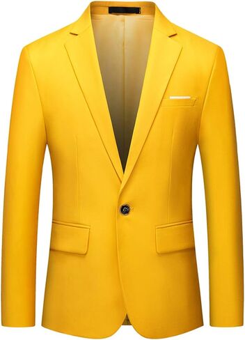 OUYE Men's Solid 1 Button Back Vent Blazer in Saudi Arabia