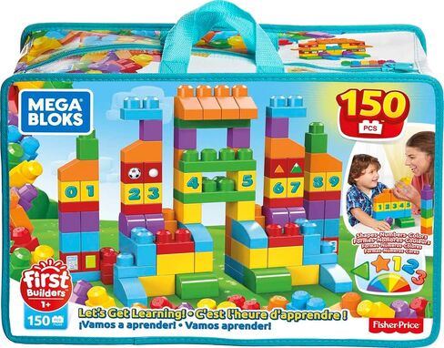 MEGA BLOKS 150 Toddlers Blocks Learning Toy Building Set, Let's Get Learning! For Toddlers 1-3 in Saudi Arabia