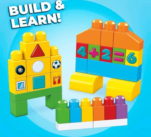 MEGA BLOKS 150 Toddlers Blocks Learning Toy Building Set, Let's Get Learning! For Toddlers 1-3 in Saudi Arabia