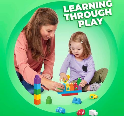 MEGA BLOKS 150 Toddlers Blocks Learning Toy Building Set, Let's Get Learning! For Toddlers 1-3 in Saudi Arabia