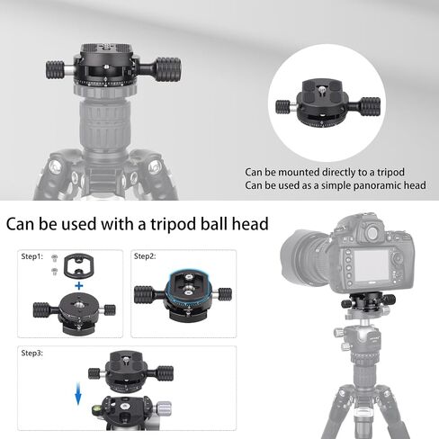 رأس بانورامي ARTCISE 360 درجة، مشبك قاعدة بانورامي، سبائك الألومنيوم، متوافق مع Arca-Swiss، رأس حامل ثلاثي الرؤية الكامل مع مستوى الفقاعات، متوافق مع كاميرات DSLR، سعة تحميل 22 رطلًا in Kuwait