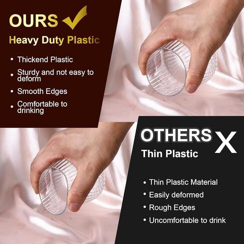 40 Pack Plastic Ribbed Wine Glasses, 14Oz Origami Disposable Wine Glasses Unbreakable Clear Plastic Cocktail Glasses Recyclable Shatterproof Reusable Plastic Wine Cups (14oz 40pack) in Saudi Arabia