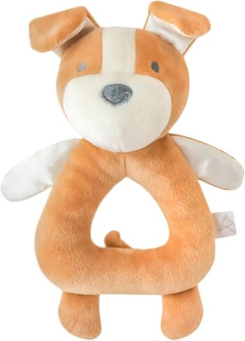 Copper Pearl Grab and Rattle Plush: Soft Stuffed Dog Plush Baby Rattles, Gentle Sound, Sensory Baby Toys for Entertainment - Pepper Puppy in Saudi Arabia