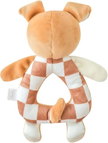 Copper Pearl Grab and Rattle Plush: Soft Stuffed Dog Plush Baby Rattles, Gentle Sound, Sensory Baby Toys for Entertainment - Pepper Puppy in Saudi Arabia