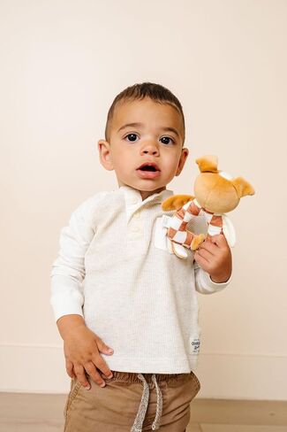 Copper Pearl Grab and Rattle Plush: Soft Stuffed Dog Plush Baby Rattles, Gentle Sound, Sensory Baby Toys for Entertainment - Pepper Puppy in Saudi Arabia