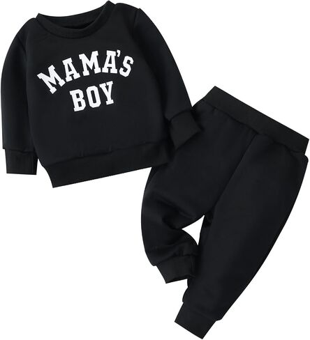 Toddler Baby Boy Fall Winter Clothes,6-24 Months Fall Outfit Long Sleeve Sweatshirt + Sweatpants Outfits Set in Saudi Arabia