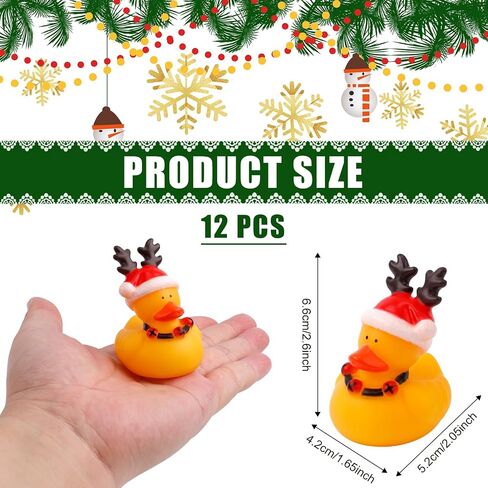 12pcs Christmas Rubber Ducks, Cute Christmas Ducks Assorted Holiday Ducks Baby Showers Duckies Bath Toy Accessories for Kids Christmas Party Favors Gifts Stocking Fillers (Style 3) in Saudi Arabia