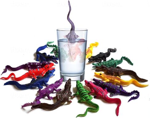 SENSORY4U Crocodile Toys 16 pcs 6 Inch Alligator Action Figure, Crocodile Hunter Action Figure, Crocodile Animal Toy - for Party Favors, Gifts, Prizes, Rewards, Giveaways - Assorted Colors (Colorful) in Saudi Arabia