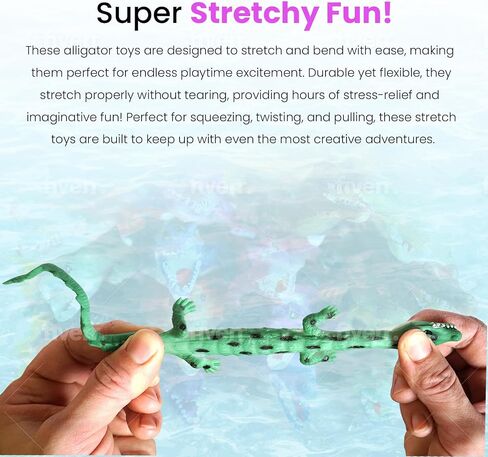 SENSORY4U Crocodile Toys 16 pcs 6 Inch Alligator Action Figure, Crocodile Hunter Action Figure, Crocodile Animal Toy - for Party Favors, Gifts, Prizes, Rewards, Giveaways - Assorted Colors (Colorful) in Saudi Arabia