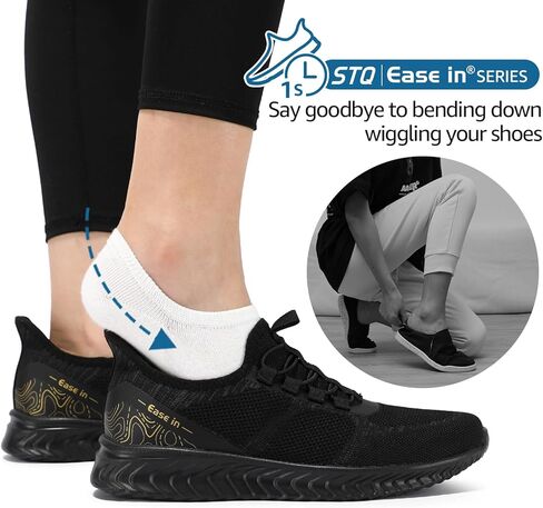 أحذية STQ Slip Ins النسائية سهلة الارتداء أحذية مشي لتقويم العظام بدون استخدام اليدين لتخفيف التهاب اللفافة الأخمصية in Kuwait