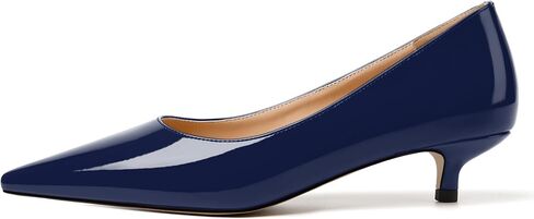 JUSTDANNI Womens Pointed Toe Slip On Patent Formal Fashion Office Kitten Low Heel Pumps Shoes 1.5 Inch in Saudi Arabia