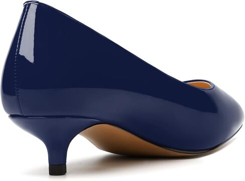 JUSTDANNI Womens Pointed Toe Slip On Patent Formal Fashion Office Kitten Low Heel Pumps Shoes 1.5 Inch in Saudi Arabia