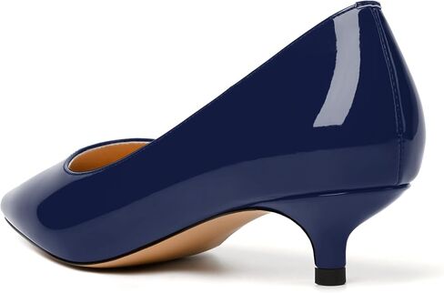 JUSTDANNI Womens Pointed Toe Slip On Patent Formal Fashion Office Kitten Low Heel Pumps Shoes 1.5 Inch in Saudi Arabia