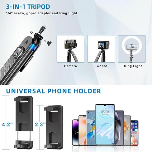 Auto Face Tracking Phone Holder for Phone, GoPro, Compact Camera, 360° Rotation Mount with Remote Compatible with Tripod, Rotating Stand for iPhone for Vlog, Streaming, Video, FaceTime, TIK Tok in Saudi Arabia