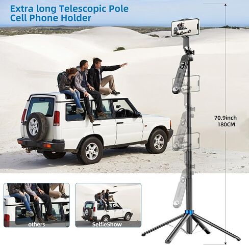 Auto Face Tracking Phone Holder for Phone, GoPro, Compact Camera, 360° Rotation Mount with Remote Compatible with Tripod, Rotating Stand for iPhone for Vlog, Streaming, Video, FaceTime, TIK Tok in Saudi Arabia