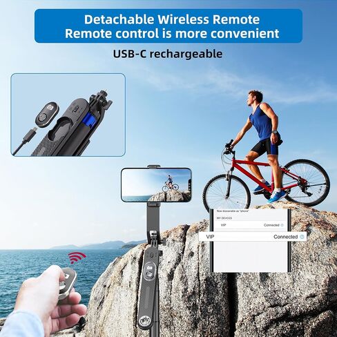Auto Face Tracking Phone Holder for Phone, GoPro, Compact Camera, 360° Rotation Mount with Remote Compatible with Tripod, Rotating Stand for iPhone for Vlog, Streaming, Video, FaceTime, TIK Tok in Saudi Arabia