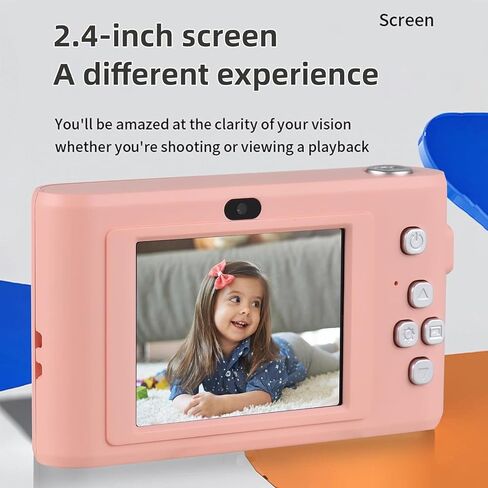 Acuvar 4K 50MP Digital Camera, Auto Focus Kids Camera Selfie with Front and Rear Dual Lenses, 32GB Card,16X Digital Zoom, Compact Travel Vlogging Video Camera Gift for Kid Teen Beginner (Pink) in Saudi Arabia