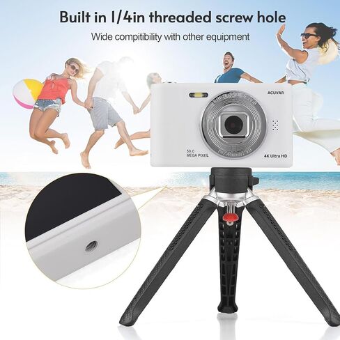 Acuvar 4K 50MP Digital Camera, Auto Focus Kids Camera Selfie with Front and Rear Dual Lenses, 32GB Card,16X Digital Zoom, Compact Travel Vlogging Video Camera Gift for Kid Teen Beginner (Pink) in Saudi Arabia